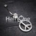 Sparkling Peace Charm Belly Button Ring