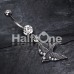 Jeweled Flying Swallow Dangle Belly Button Ring