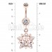 Rose Gold Flower Cluster Belly Button Ring