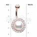 Rose Gold Royal Supreme Jewelled Pearl Belly Button Ring