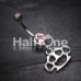 Multi Hearts Brass Knuckle Belly Button Ring Multi Hearts Brass Knuckle Belly Button Ring
