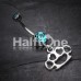 Multi Hearts Brass Knuckle Belly Button Ring Multi Hearts Brass Knuckle Belly Button Ring