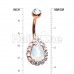 Rose Gold Opalescent Teardrop Belly Button Ring
