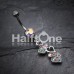 Sparkling Heart Cluster Belly Button Ring
