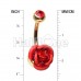 Golden Bright Metal Rose Blossom Belly Button Ring