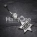 Sheriff Badge Sparkle Belly Button Ring