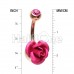 Rose Gold Bright Metal Rose Blossom Belly Button Ring