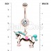 Rose Gold I Believe in Unicorns Belly Button Ring