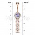 Rose Gold Wondrous Sparkling Waterfall Belly Button Ring