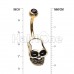 Golden Skull Head Belly Button Ring