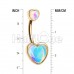 Golden Illuminating Two Heart Belly Button Ring
