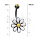 Black One Daisy at a Time Belly Button Ring