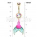 Golden Oceanic Mermaid Tail Belly Button Ring