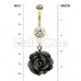 Golden Rose Belly Button Ring