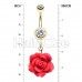 Golden Rose Belly Button Ring