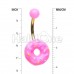 Golden Pink Donut Non Dangle Belly Button Ring