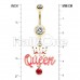 Golden Queen Bee HBIC Belly Button Ring