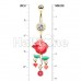 Golden Enchanted Rose Belly Button Ring