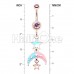Rose Gold Pastel Moon Star Belly Button Ring