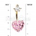 Golden Fairytale Heart Crown Belly Button Ring
