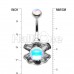 Synthetic Moonstone Clamshell Belly Button Ring