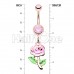 Rose Gold Pastel Rose Flower Belly Button Ring