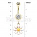 Golden One Daisy at a Time Dangle Belly Button Ring