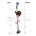 Rainbow Metal Rose Vine Dangle Belly Button Ring
