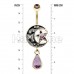 Darkside of the Moon Star Drop Belly Button Ring