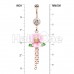 Bloom Where you are Planted Flower Chain Belly Button Ring