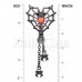 Reversible Drop Down Black Spiderweb Heart Belly Button Ring