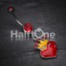 Vibrant Crowned Heart Sparkle Belly Button Ring