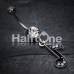 Eighth Music Note Sparkle Belly Button Ring