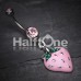 Vibrant Strawberry Dangle Belly Button Ring