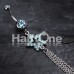 Star Sparkle Chain Drop Dangle Belly Button Ring