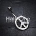 Sparkling Peace Symbol Belly Button Ring