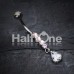 Sparkly Gem Droplet Belly Button Ring