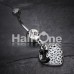Leopard Pattern Heart Bow Belly Button Ring