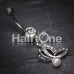Elegant Butterfly Pearl Belly Button Ring