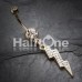 Golden Lightning Bolt Belly Button Ring Golden Lightning Bolt Belly Button Ring