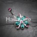 Glistening Lily Blossome Flower Belly Button Ring