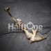 Golden Flying Swallow Sparkle Belly Button Ring
