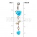 Rose Gold Bright Metal Rose Belly Button Ring