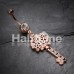 Rose Gold Steampunk Sparkle Key Belly Button Ring