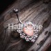 Sparkle Heart Flower Belly Button Ring