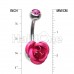 Bright Metal Rose Blossom Belly Button Ring