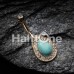 Golden Avice Turquoise Multi-Gem Belly Button Ring