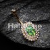 Golden Radiant Opal Sparkle Belly Button Ring