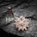 Rose Gold Flower Entice Belly Button Ring