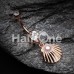 Rose Gold Ariel's Shell Dangle Belly Button Ring